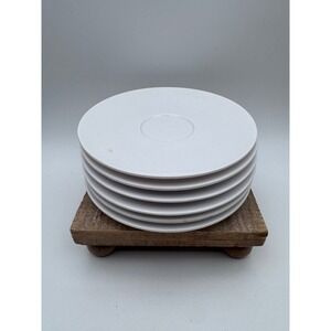 Apollo Ware Melmac by Alexander Barna White Saucer Plates Set of 6 Vintage MCM